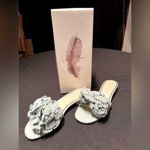 NWT Jessica Simpson Vintage Blue Caralin Slide Sandal Flats size 6